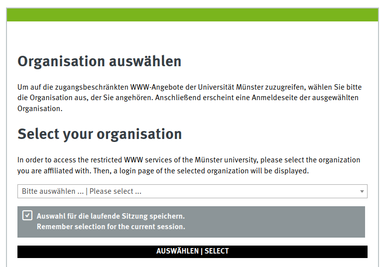 Anmeldeseite von JupyterHub.nrw