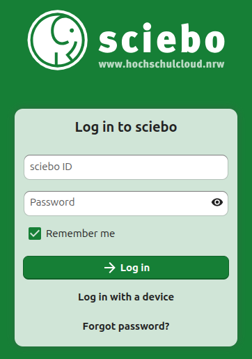 Using Sciebo cloud storage